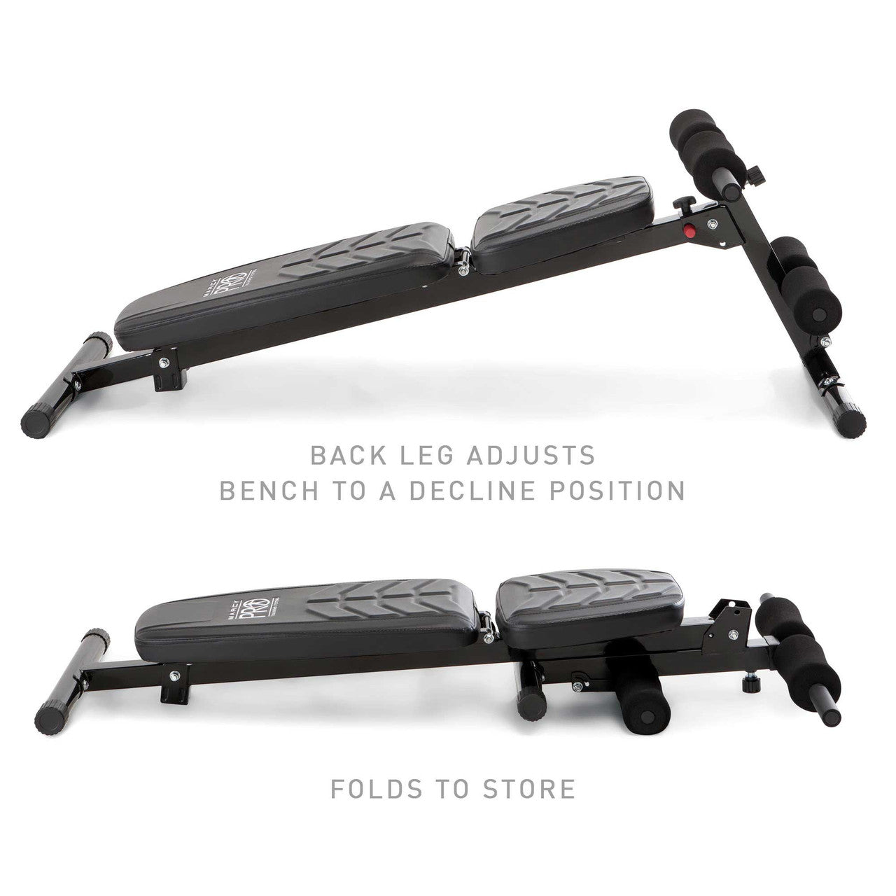 Multi-Position Utility Bench with Adjustable Hyper-Extension Anchor  PM-4880 Marcy - Foldable for Storage
