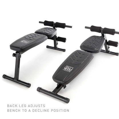 Multi-Position Utility Bench with Adjustable Hyper-Extension Anchor  PM-4880 Marcy - Incline Decline and Flat