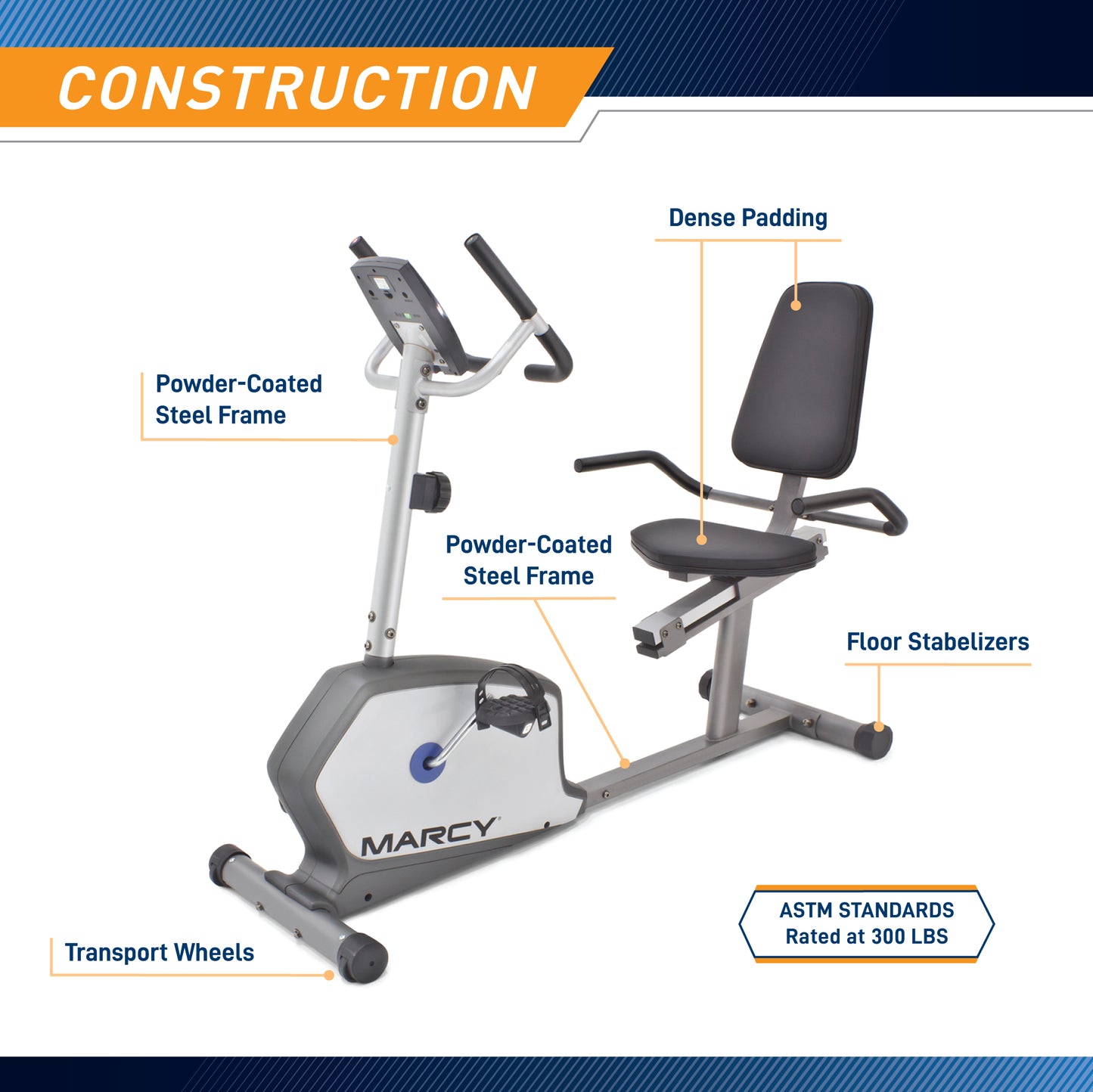 Marcy Recumbent Exercise Bike | NS-1201R