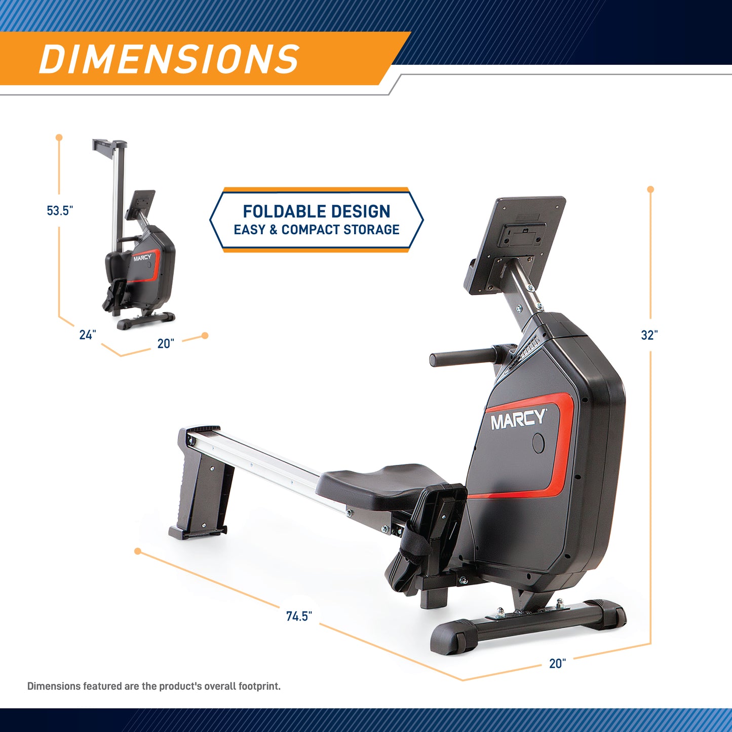 Marcy Foldable Magnetic Rowing Machine | NS-6002RE