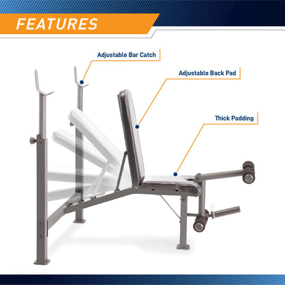 Olympic Bench  Competitor CB-729 - Infographic - Features