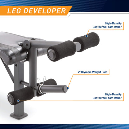 Olympic Bench  Competitor CB-729 - Infographic - Leg Developers