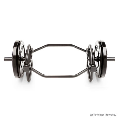 Olympic Hex Trap Bar  Shrug Bar with Raised Handles – Marcy HTB-6976 - Top View with Weights