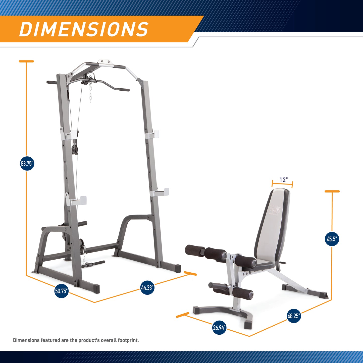 Marcy Pro Deluxe Cage System with Weight Lifting Bench | PM-5108