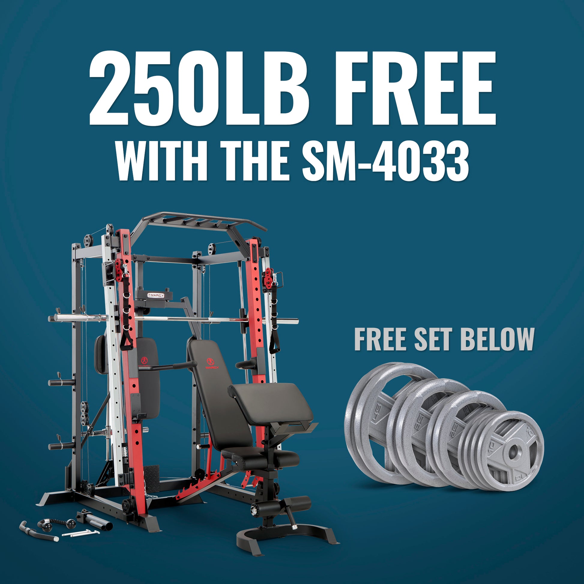 Multi Use Weight Marcy Smith Machine Cage System Red/Black