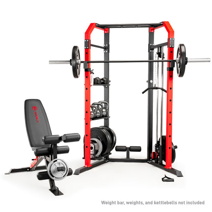 Power Cage System with Adjustable Weight Bench – SM-7393 Marcy - Weights Not Included