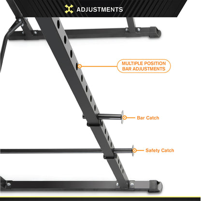 Power Cage with Multi-Position Grip Bar  Circuit Fitness AMZ-600CG - Multi Position Safety Catches