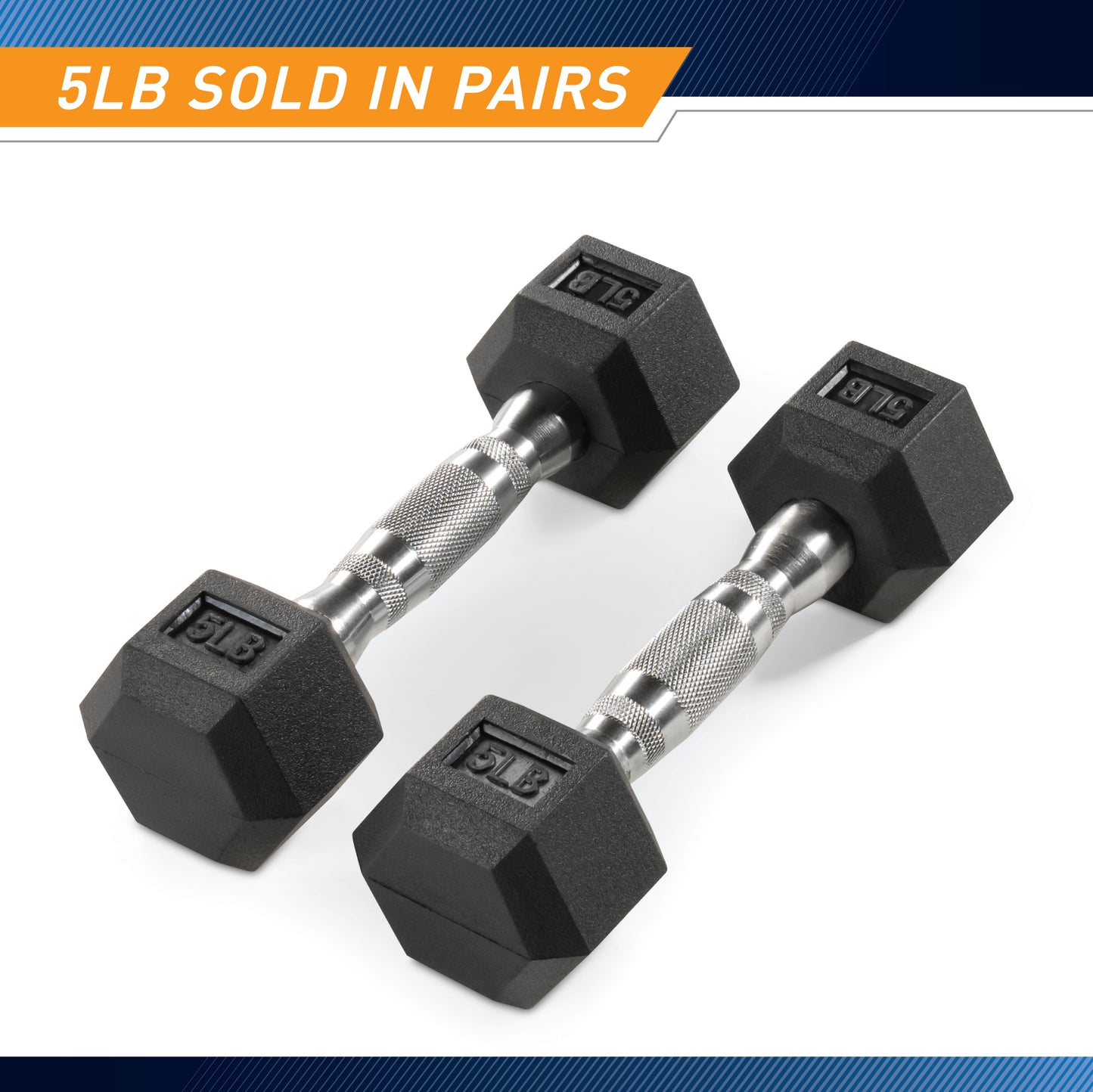 5lb Rubber Hex Pair of Dumbbells RHDB-005 | Marcy