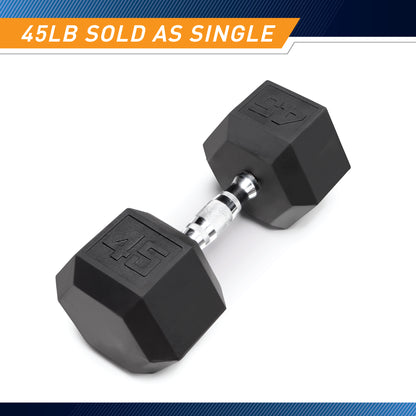 45lb Rubber Hex Dumbbell RHDB-045 | Marcy
