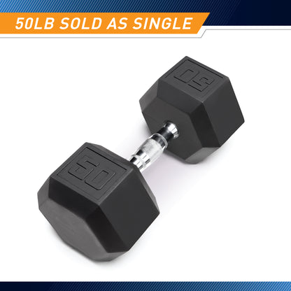 50lb Rubber Hex Dumbbell RHDB-050 | Marcy - RETIRED