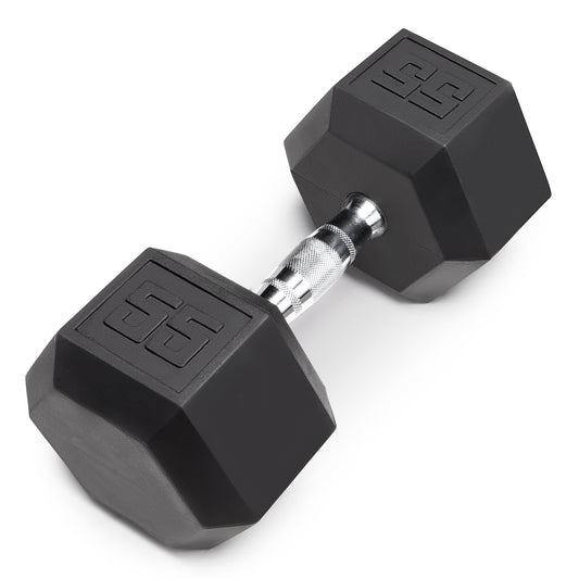 Marcy 55lb Rubber Hex Dumbbell | IBRH-055