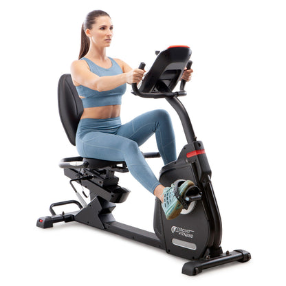 Recumbent Magnetic Exercise Bike with Heart Rate Monitor  Circuit Fitness AMZ-587R - With Model
