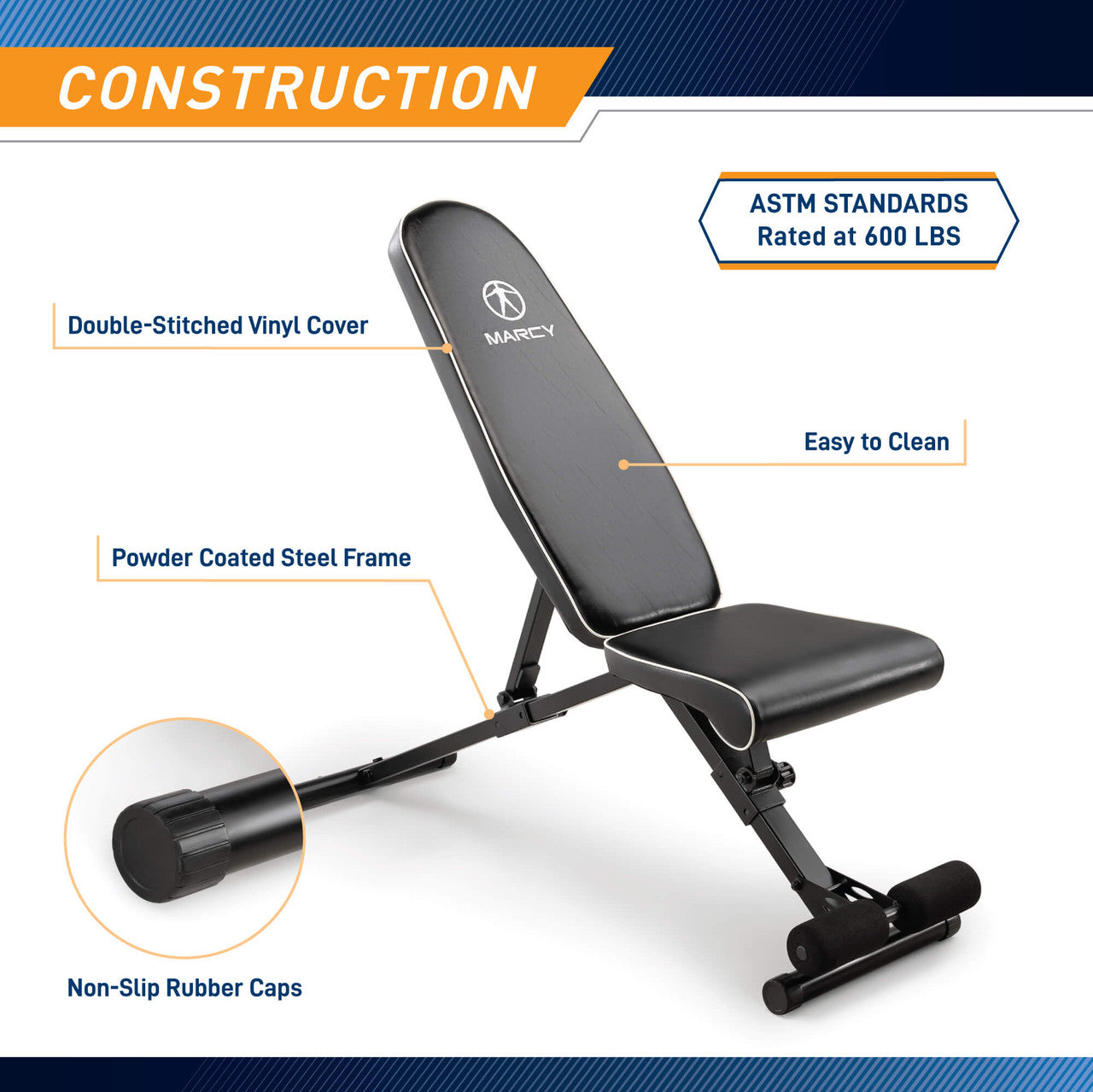 ウエイトトレーニング MBC Adjustable Bench Wide Front Foot Assembly-Free Utility Bench | SB-7485 – Marcy