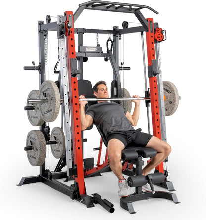 Marcy Smith Machine Cage System Home Gym Multifunction Rack, Customizable Training Station | SM-4033-COMBO