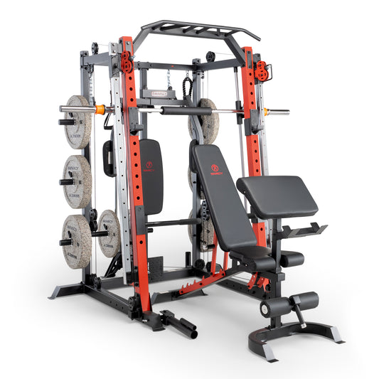 Marcy Smith Machine Cage System Home Gym Multifunction Rack, Customizable Training Station | SM-4033-COMBO