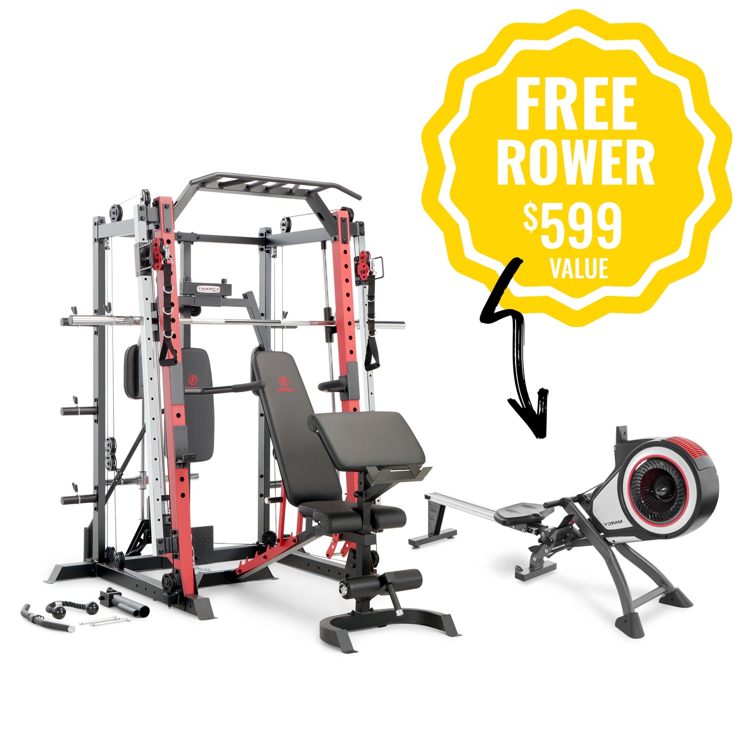 Marcy Smith Machine with Pull-Up Bar and Landmine Station | SM-4033