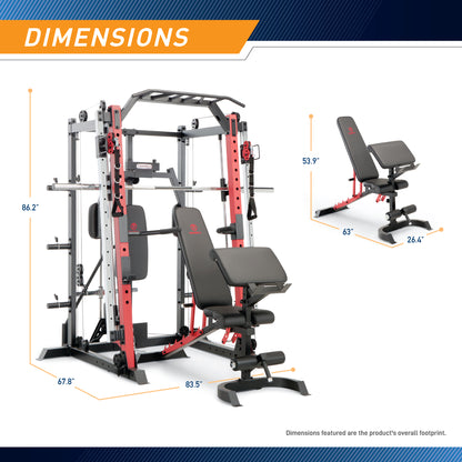 Marcy Smith Machine / Cage System with Pull-Up Bar and Landmine Station | SM-4033