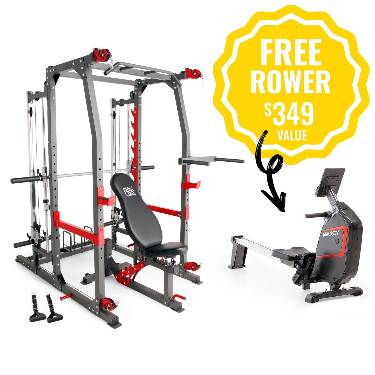 Marcy Pro Smith Machine Home Gym Training System Cage | SM-4903