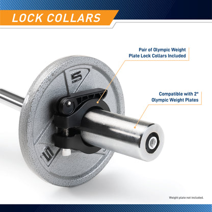 Marcy Solid Steel Olympic Curl Bar | Chrome-Plated Weight Bar | SOC-49