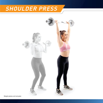 Marcy Solid Steel Olympic Curl Bar | Chrome-Plated Weight Bar | SOC-49