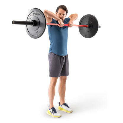 SteelBody 45lb Olympic Barbell - Black/Red | STB-1500RB