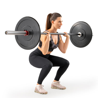 SteelBody 45lb Olympic Barbell - Chrome/Black | STB-1606BKC