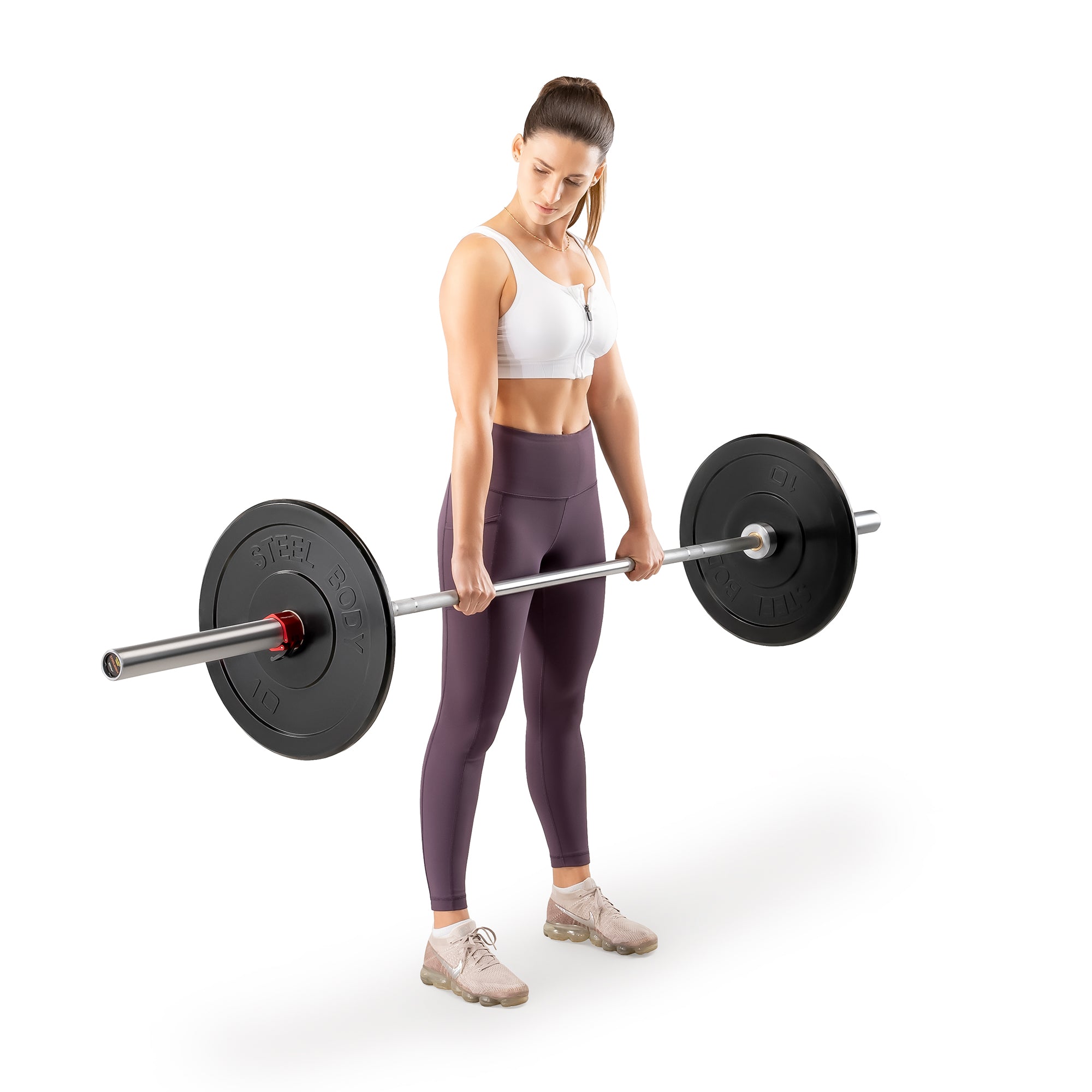 Silver Chrome 45lb Olympic Barbell | SteelBody – Marcy