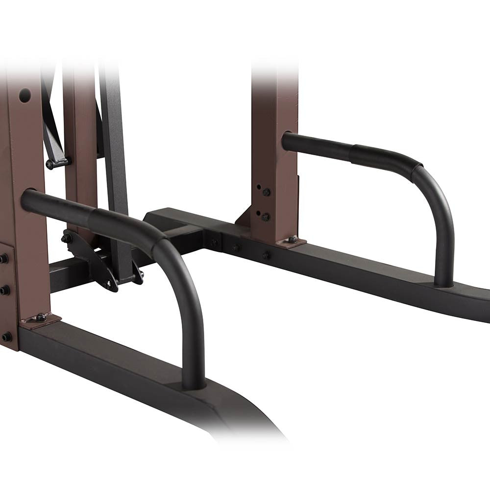 The Steelbody STB-98502 Power Tower with Foldable Bench includes push up bars to deliver a full body workout