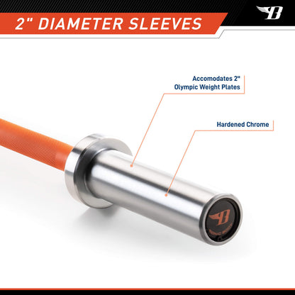 Short Olympic Barbell Weight Set 47” w Weight Plates collars BBOB-7645  Bionic Body - 2 INCH DIAMETER SLEEVES