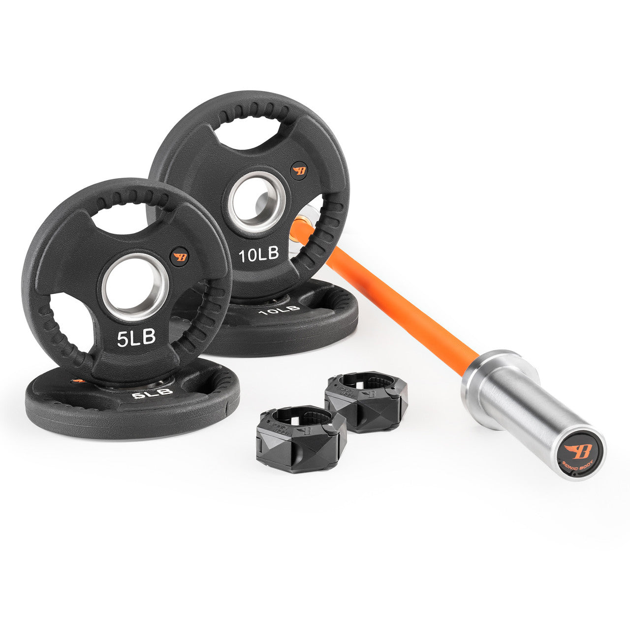 Short Olympic Barbell Weight Set 47” w/ Plates and Collars BBOB-7645 ...