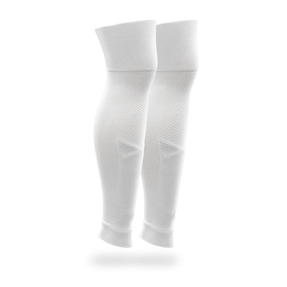 Sockapro Footless Soccer Sock  Compression Sock for Shin Guard  Marcy Sports - White