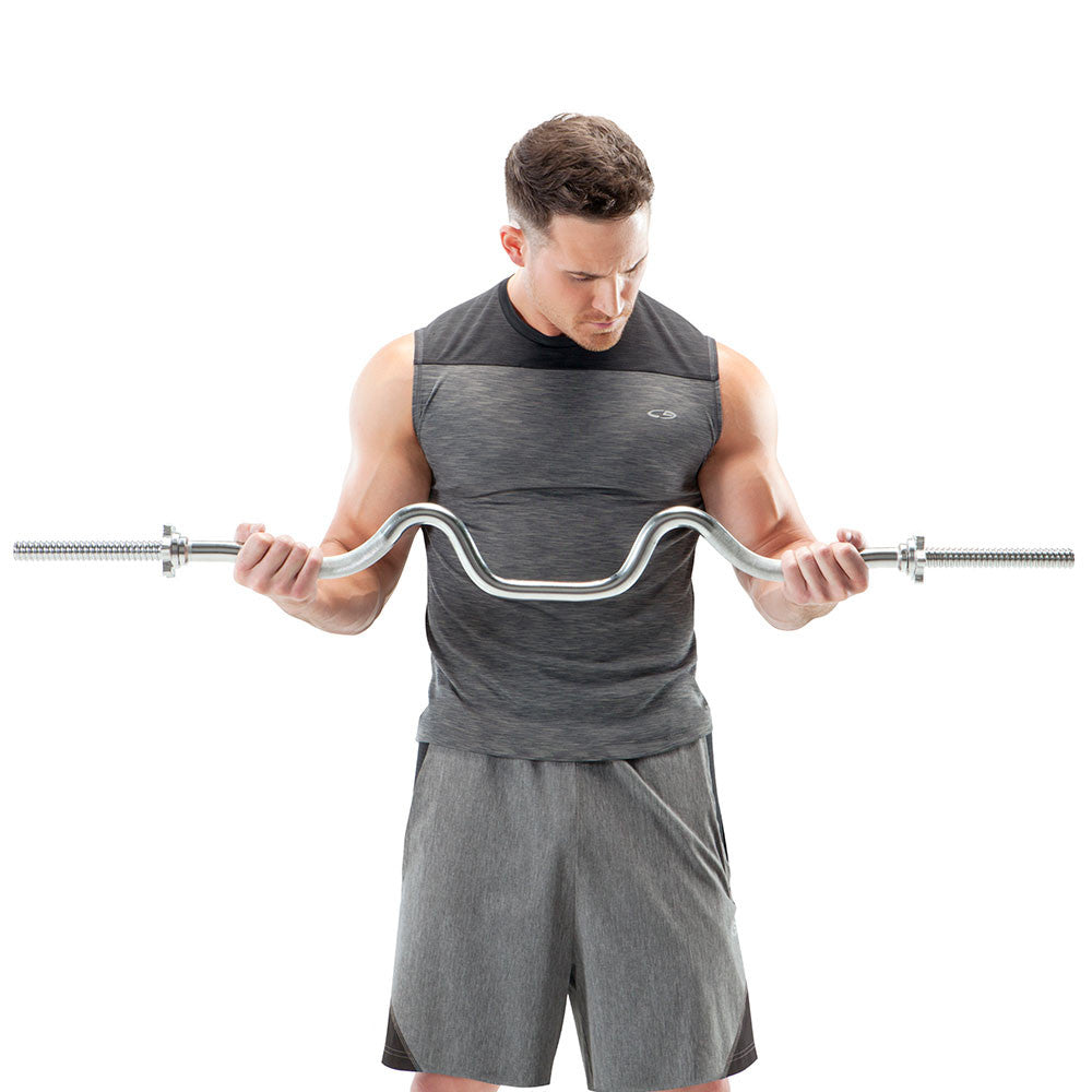 The Tricep-Bicep Solid Combo Bar TBC-51 by Marcy with model