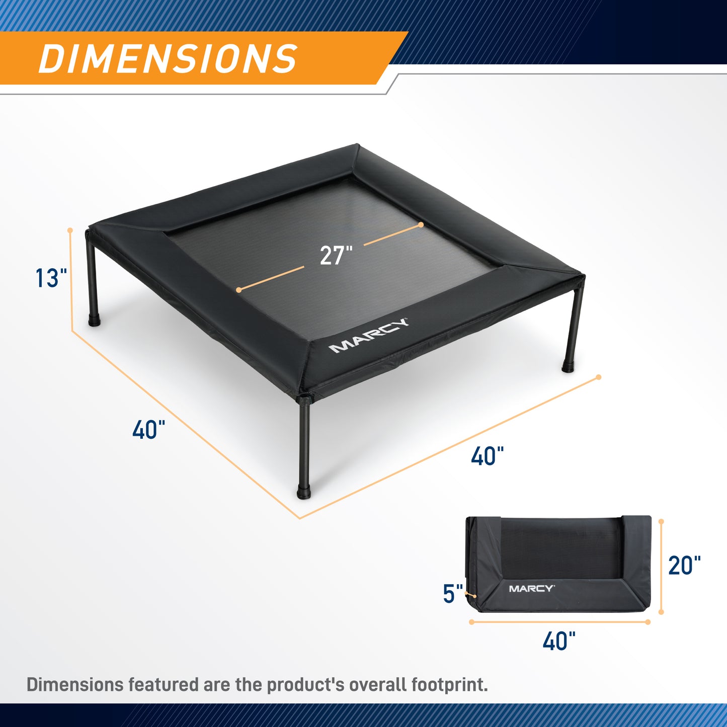 Marcy 40" Foldable Square Trampoline | TPL-42SQ