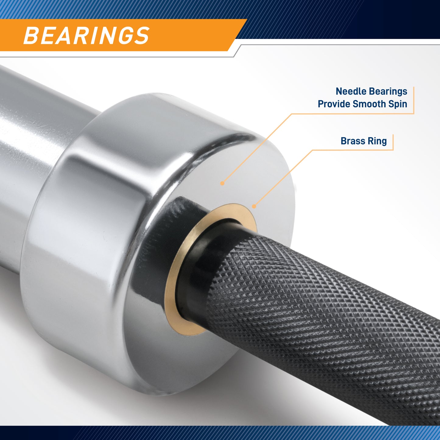 Marcy 7-Foot Olympic Barbell with Needle Bearings | TRB-OB1000