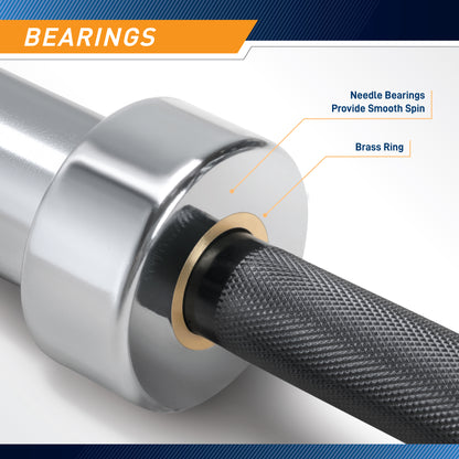 Marcy 7-Foot Olympic Barbell with Needle Bearings | TRB-OB1000