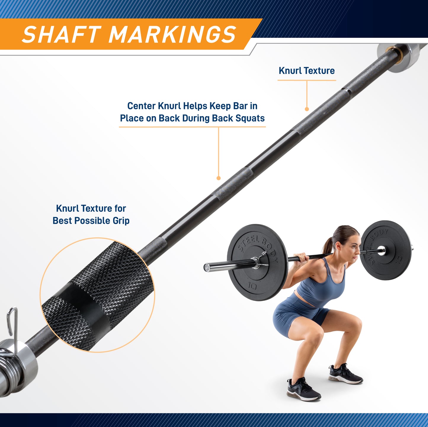 Marcy 7-Foot Olympic Barbell with Needle Bearings | TRB-OB1000