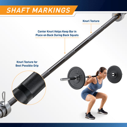 Marcy 7-Foot Olympic Barbell with Needle Bearings | TRB-OB1000
