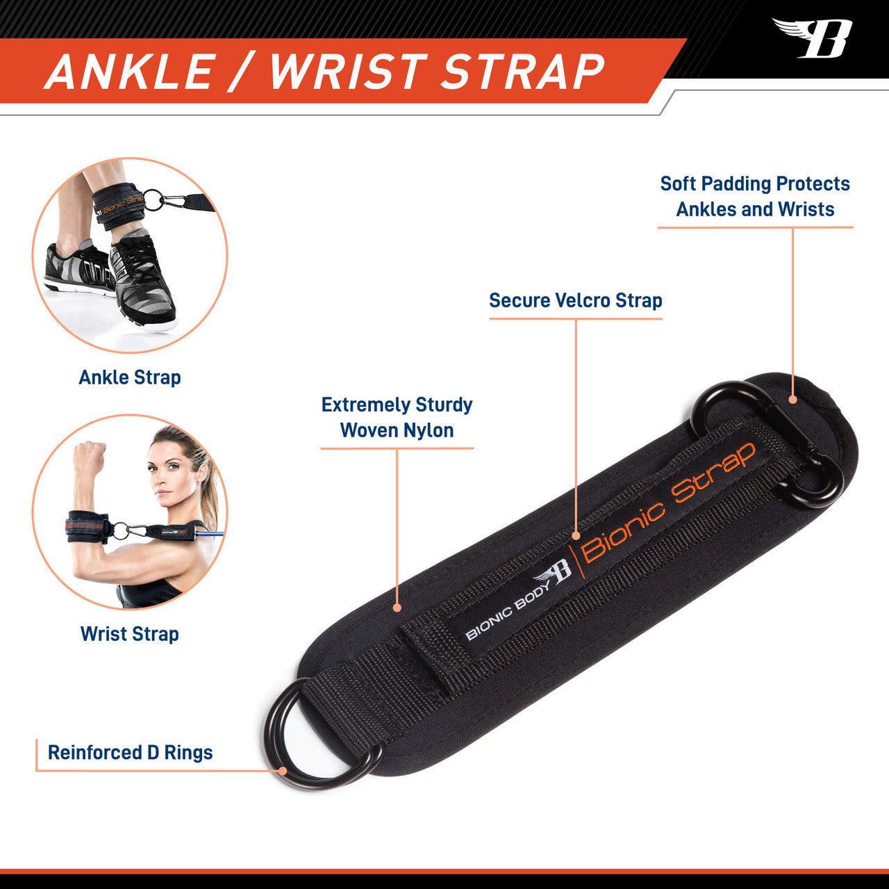 The Bionic Body Resistance Band Kit BBKT-090 - ANKLE WRIST STRAP