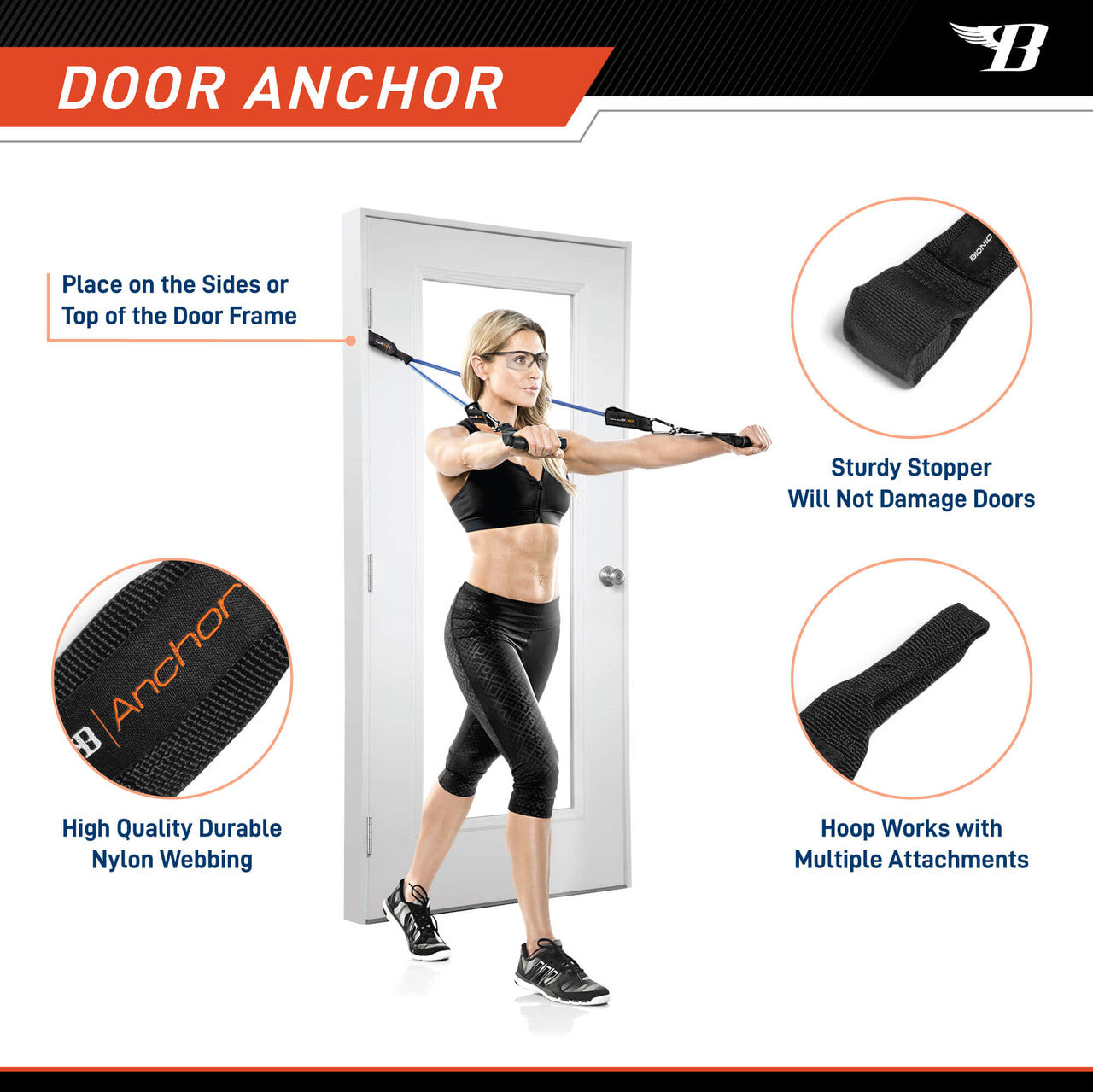 The Bionic Body Resistance Band Kit BBKT-090 - DOOR ANCHOR