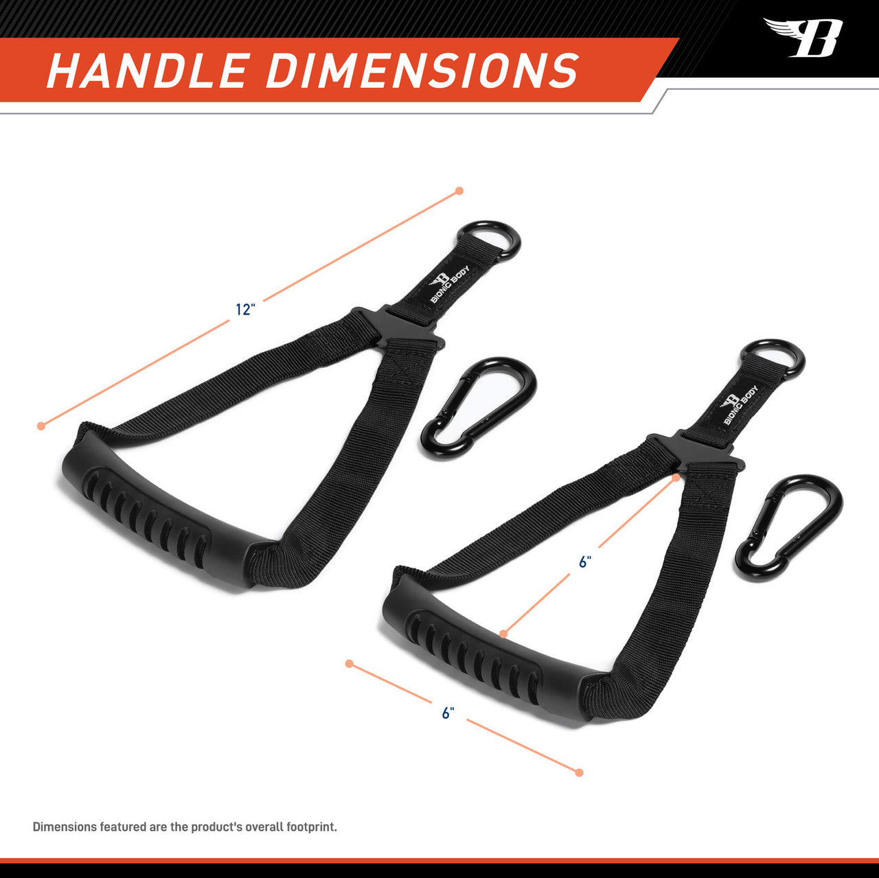 The Bionic Body Resistance Band Kit BBKT-090 - HANDLE DIMENSIONS