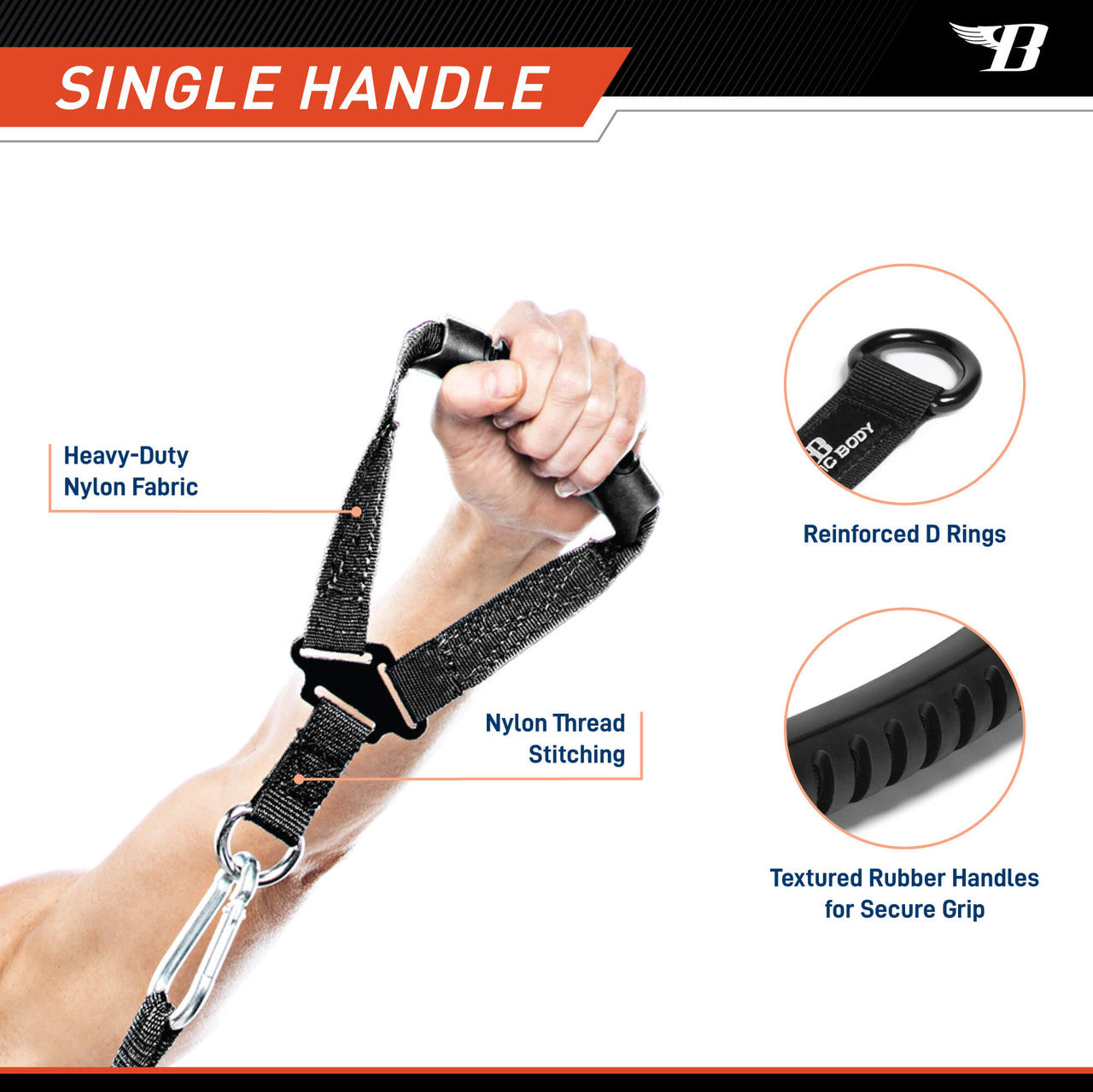 The Bionic Body Resistance Band Kit BBKT-090 - SINGLE HANDLE