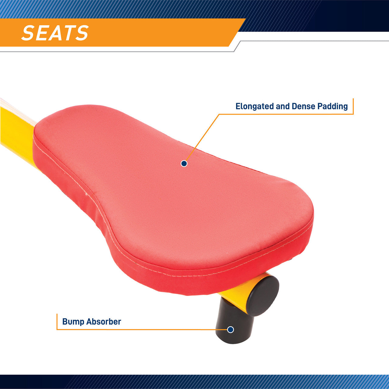 The Gym Dandy Pendulum Teeter Totter TT-320 seat pad is made of dense padding and designed to last for years