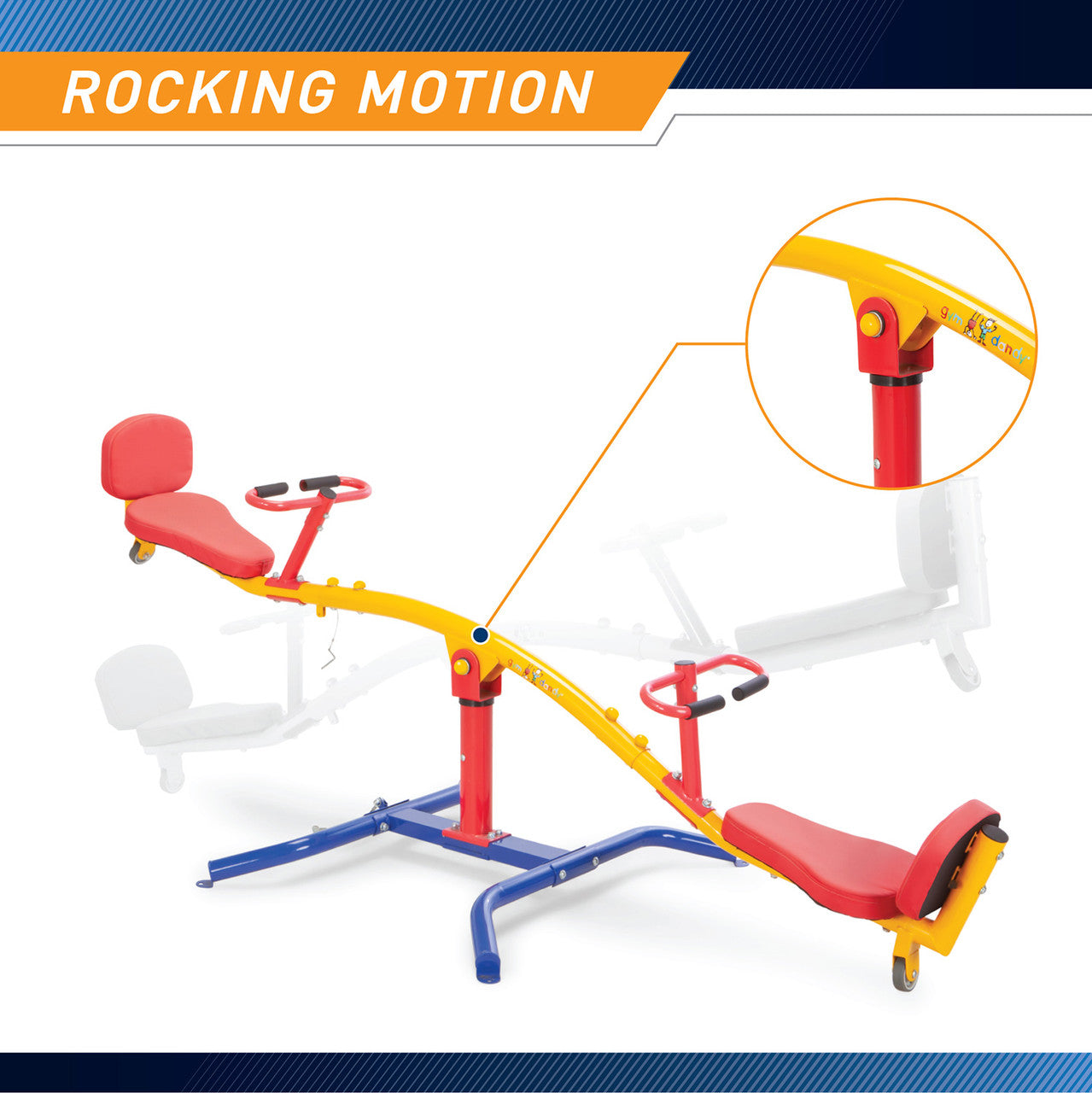 The  Gym Dandy Spinning Teeter Totter TT-360 Seesaw has a sturdy construction