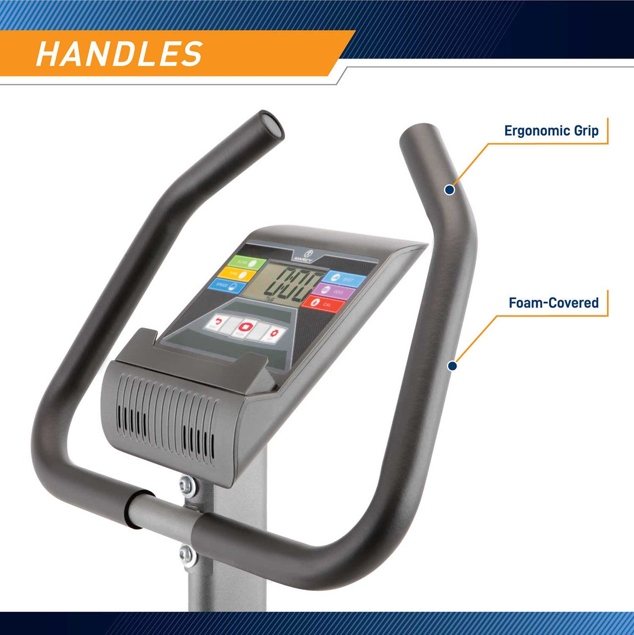The Magnetic Upright Bike NS-40504U by Marcy has ergonomic handles