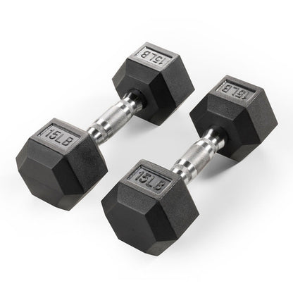 15lb Rubber Hex Pair of Dumbbells RHDB-015 | Marcy