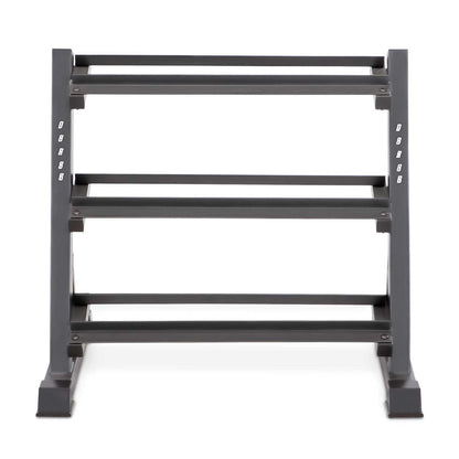 The Marcy 3 Tier Dumbbell Rack DBR-86 has three shelves for weight storage