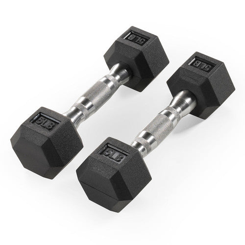 5lb Rubber Hex Pair of Dumbbells RHDB-005 | Marcy