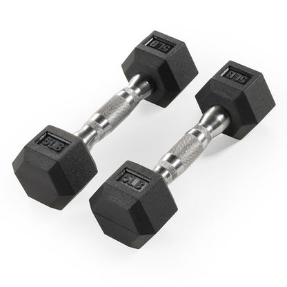 5lb Rubber Hex Pair of Dumbbells RHDB-005 | Marcy