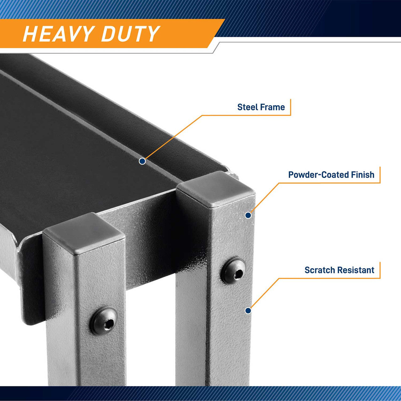The Marcy Combo Weights Storage Rack DBR-0117 is made with a heavy duty steel frame that is scratch resistant 