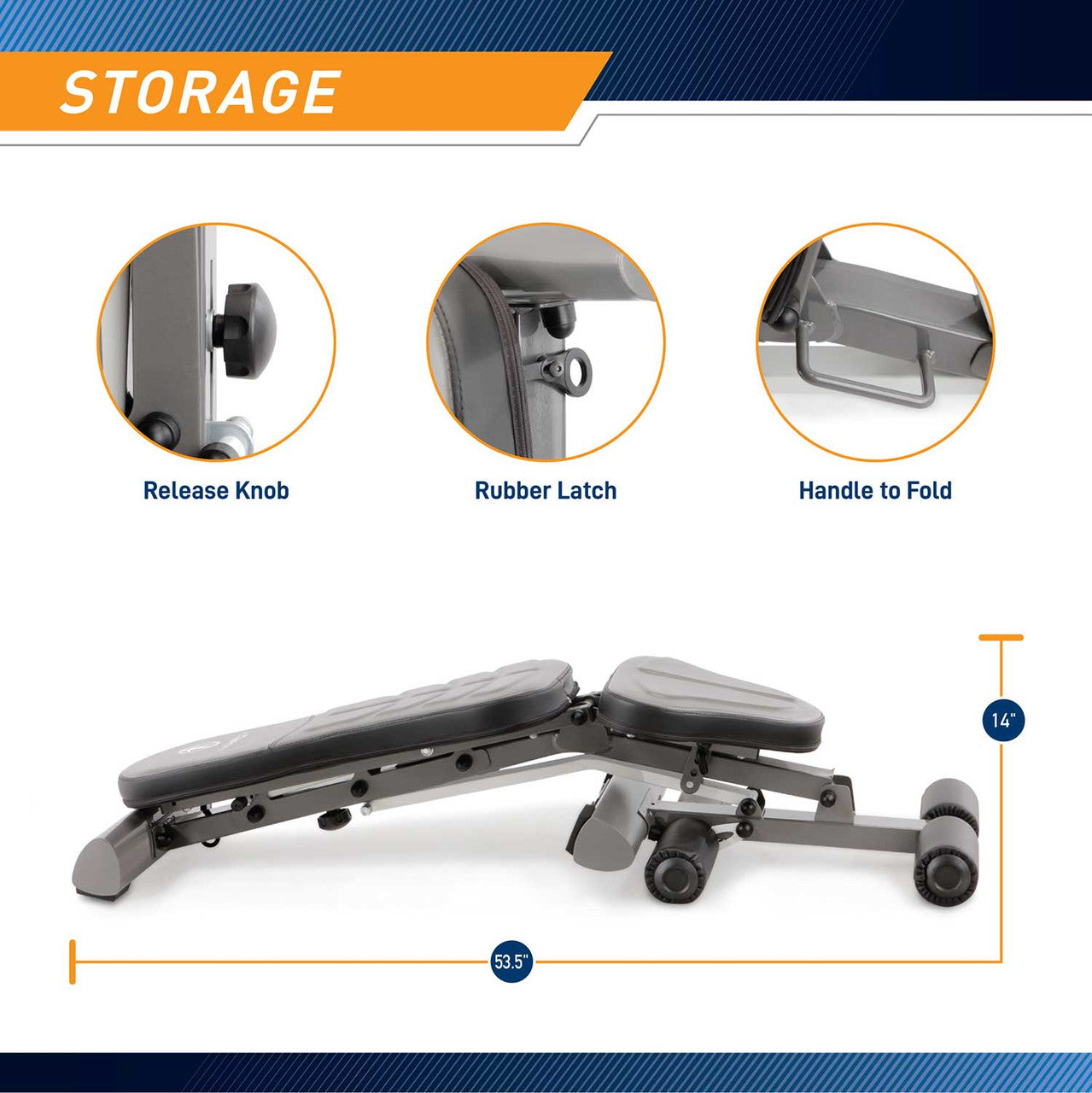 The Marcy Deluxe Utility Bench | SB-10100 folds flat for easy storage